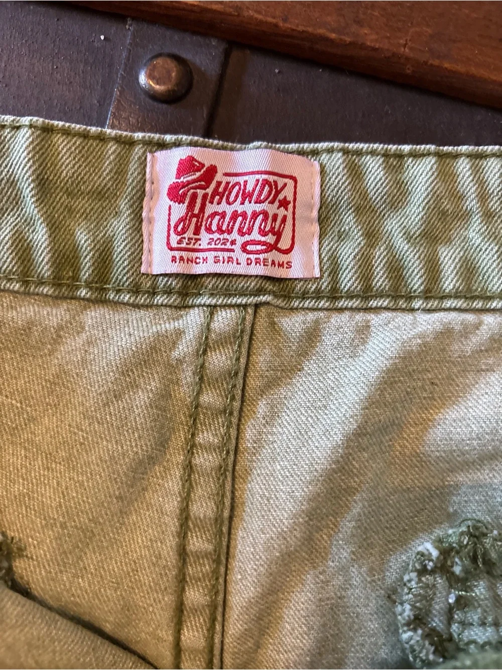 Women’s Western Green Denim Shorts